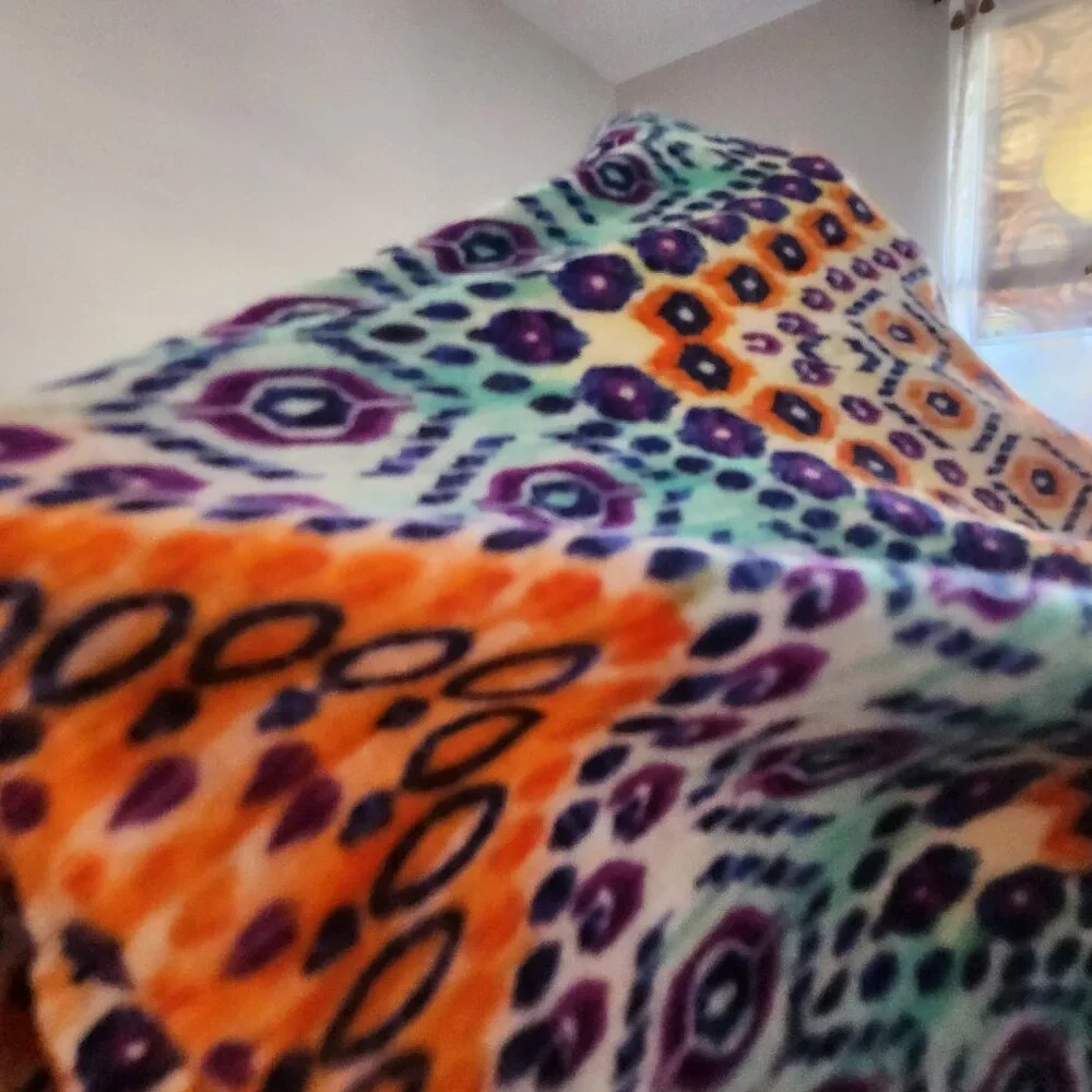 Boho Chevron Printed Knit Fabric – Approx. 2+ Yards (~84") (Vibrant Multicolor) - Picture 4 of 8